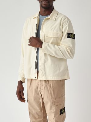 5. Overshirt uomo in twill di cotone biologico stretch Avorio