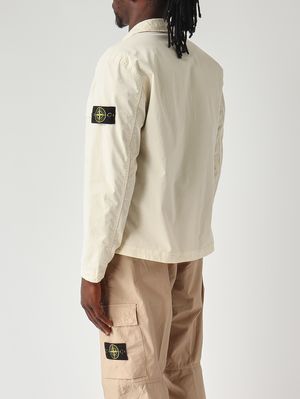 4. Overshirt uomo in twill di cotone biologico stretch Avorio