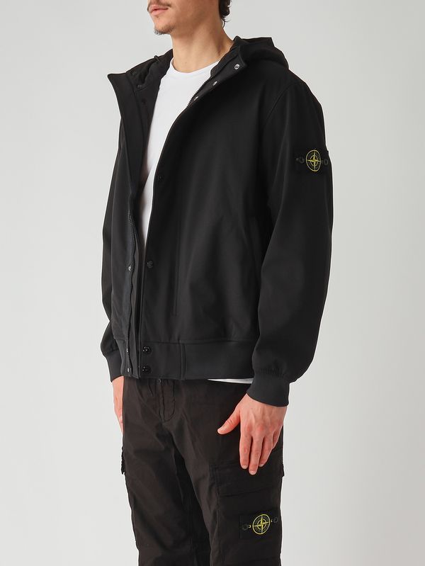 5. Herrenjacke aus Soft Shell-R Schwarz Stone Island l1s154100118s0a22