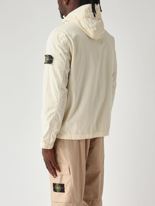 4. Herrenjacke aus Bio-Baumwolltwill Elfenbein Stone Island l1s154100077s0a10