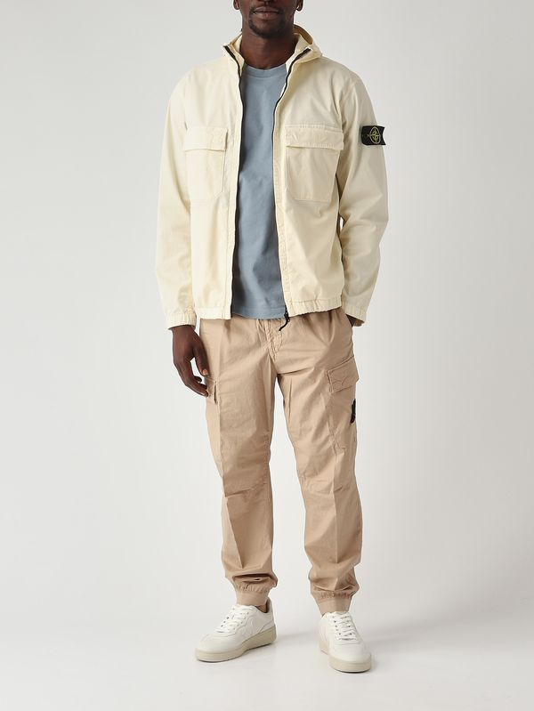 2. Herrenjacke aus Bio-Baumwolltwill Elfenbein Stone Island l1s154100077s0a10