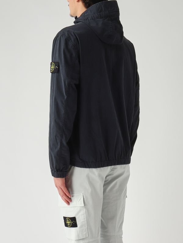 4. Herrenjacke aus Bio-Baumwolltwill Marineblau Stone Island l1s154100077s0a10