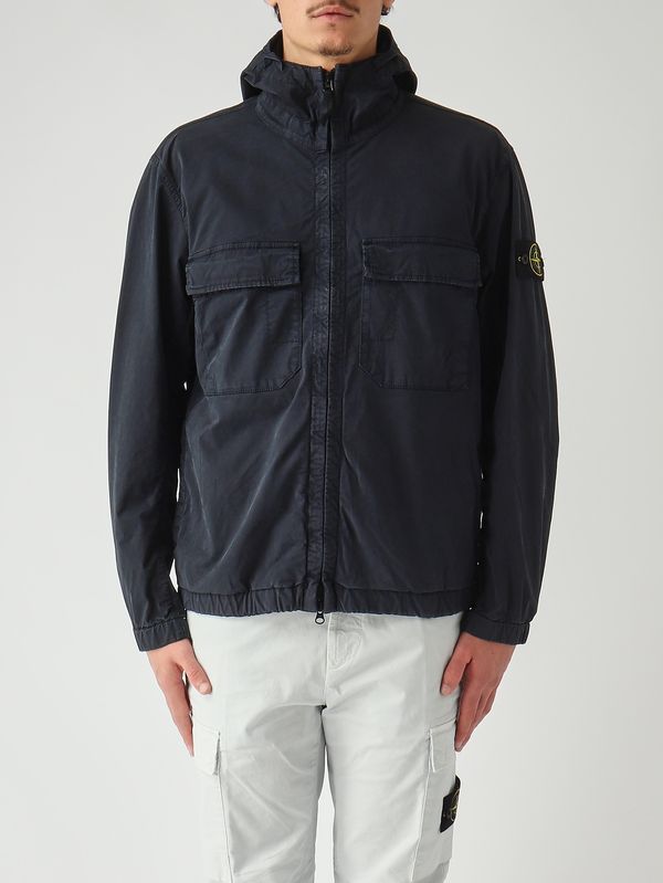 Giacca uomo in twill di cotone biologico Navy Stone Island