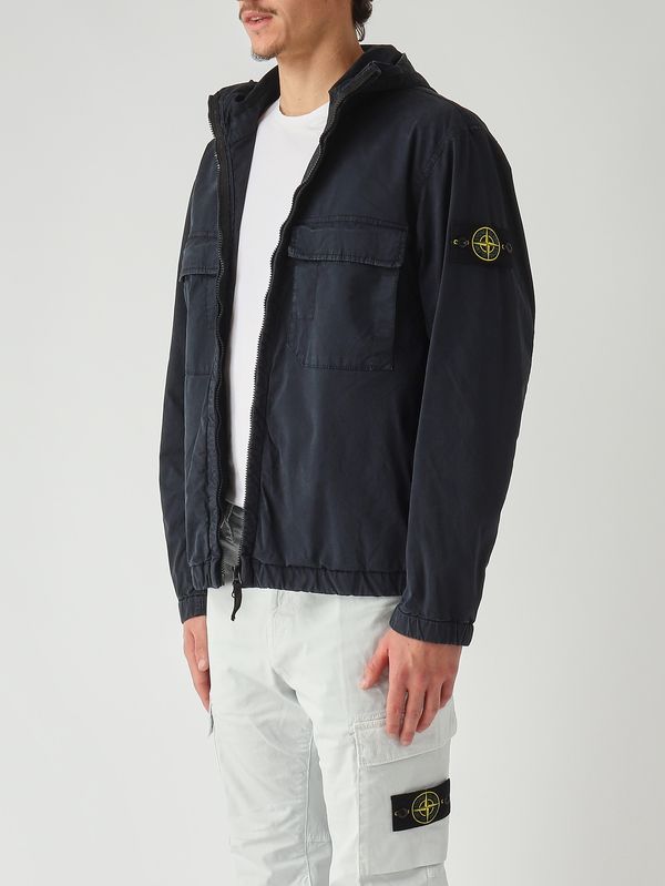 3. Herrenjacke aus Bio-Baumwolltwill Marineblau Stone Island l1s154100077s0a10