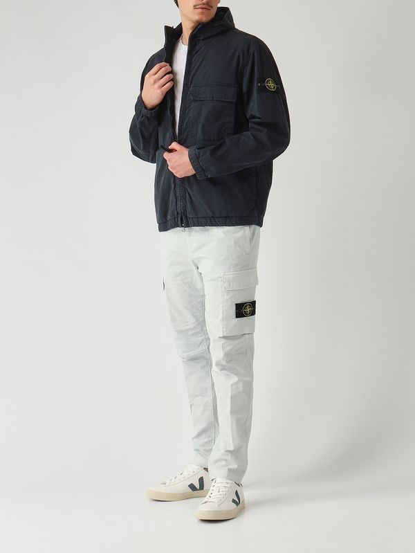 2. Herrenjacke aus Bio-Baumwolltwill Marineblau Stone Island l1s154100077s0a10