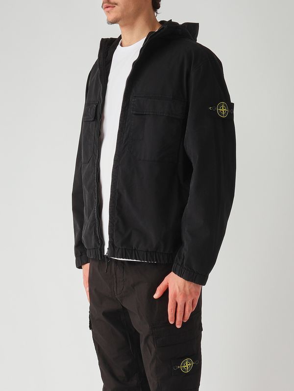 3. Herrenjacke aus Bio-Baumwolltwill Schwarz Stone Island l1s154100077s0a10