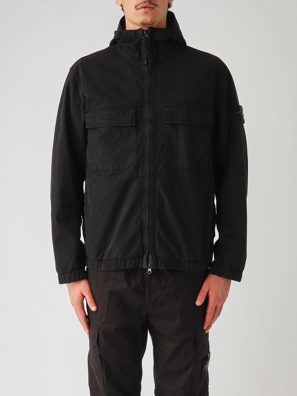 1. Herrenjacke aus Bio-Baumwolltwill Schwarz Stone Island l1s154100077s0a10