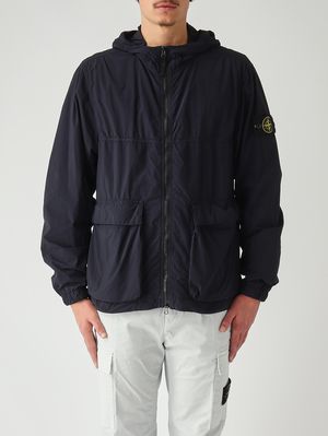 Stone Island Men's parka in recycled nylon canvas - Navy