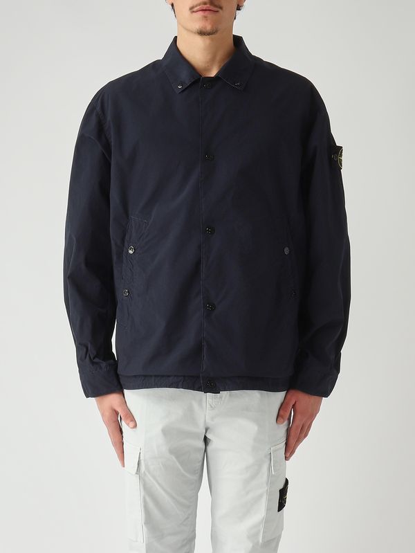 1. Veste Coach en toile légère pour homme Bleu marine Stone Island l1s154100041s0042