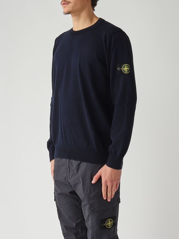 3. Men's organic cotton sweater Navy Stone Island l1s155100053s00b2