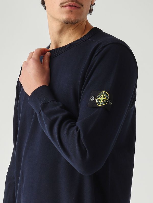 5. Men's organic cotton sweater Navy Stone Island l1s155100053s00b2