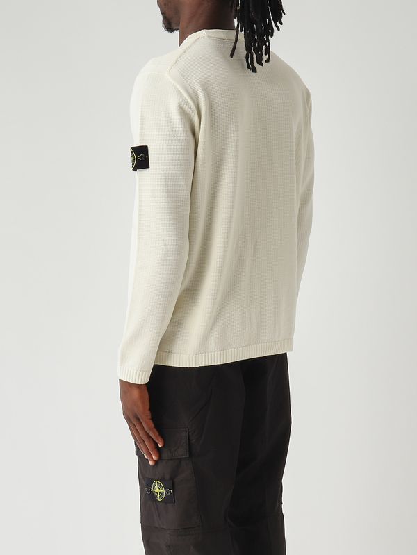 4. Men's organic cotton sweater Ivory Stone Island l1s155100023s01b2