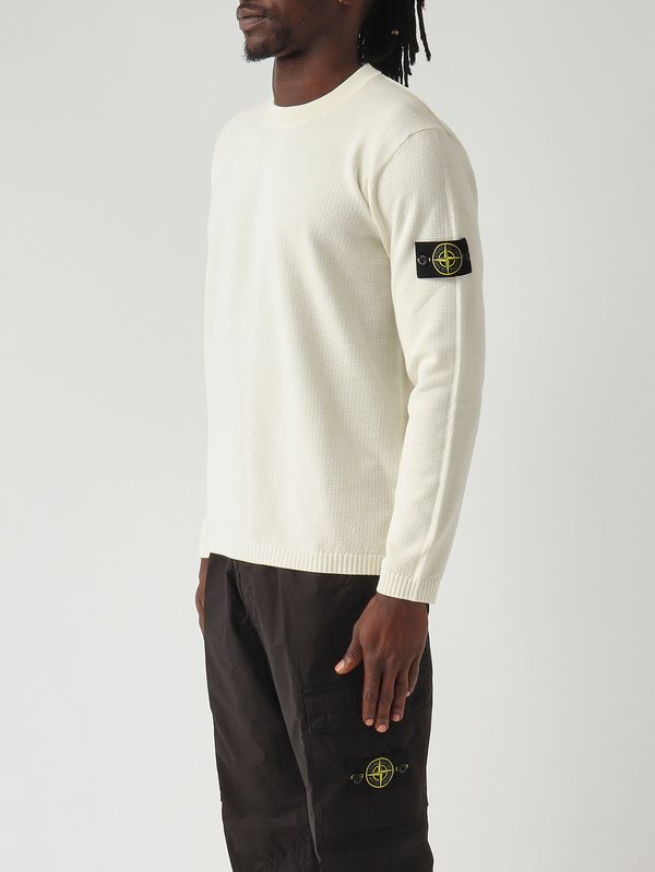 3. Men's organic cotton sweater Ivory Stone Island l1s155100023s01b2
