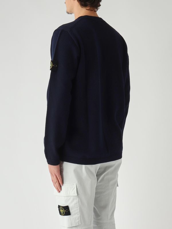 4. Men's organic cotton sweater Navy Stone Island l1s155100023s01b2