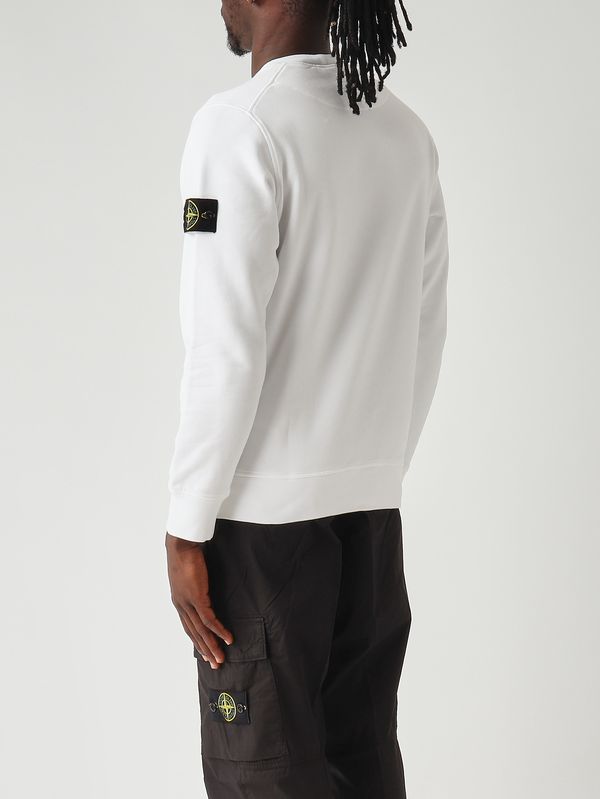 4. Felpa uomo in cotone biologico Bianco Stone Island l1s156100060s0051