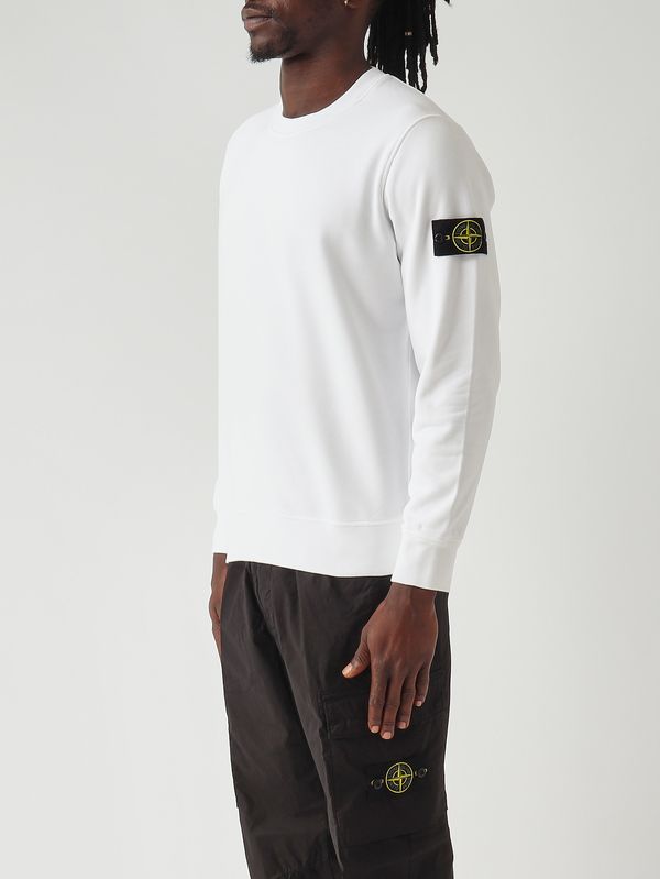 3. Felpa uomo in cotone biologico Bianco Stone Island l1s156100060s0051