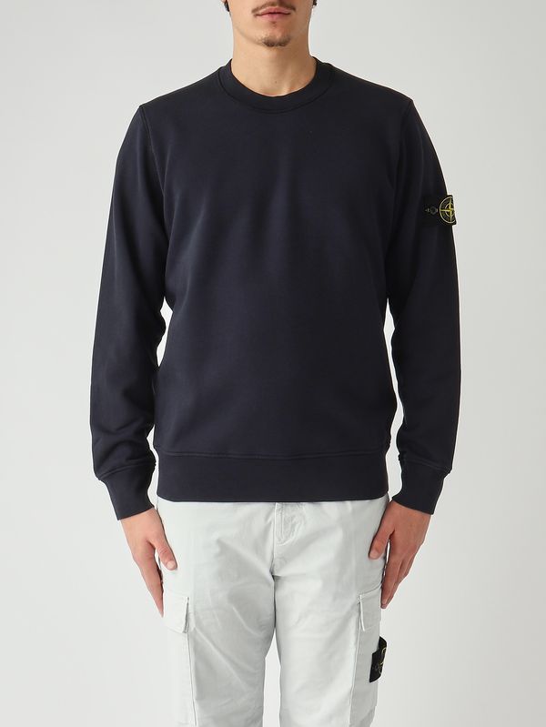 Sweat-shirt homme en coton biologique Bleu marine Stone Island