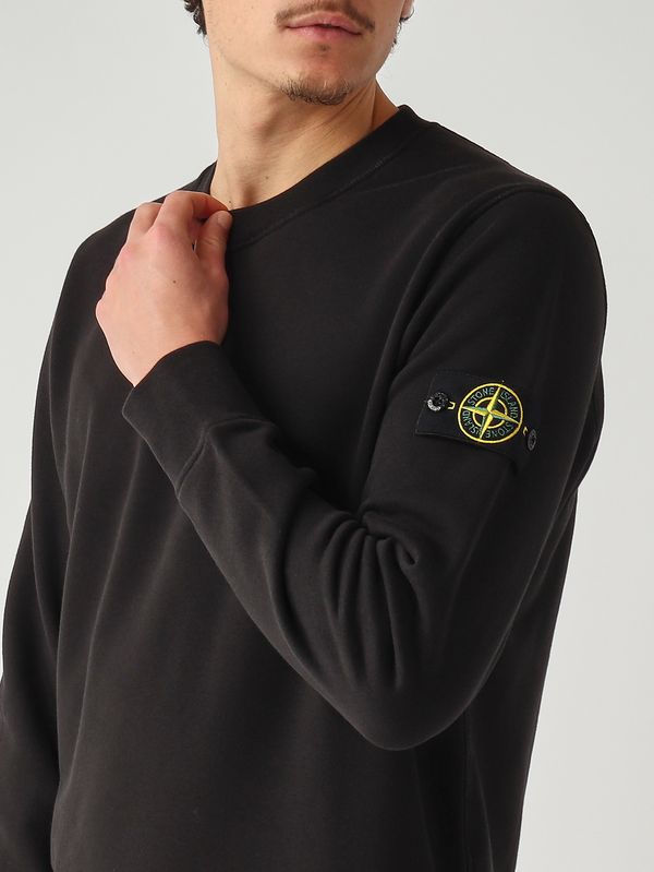 Sweat Homme Stone Island Noir - Taille M - Patch Logo Brodé - État Correct