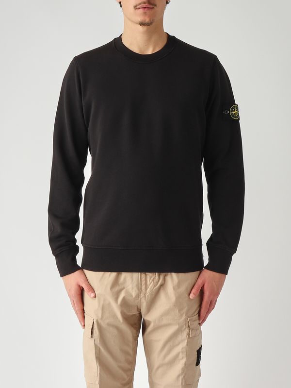 1. Sudadera para hombre de algodón orgánico Negro Stone Island l1s156100060s0051