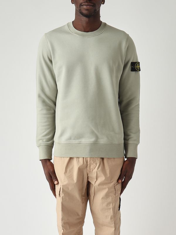 Stone Island Cotton fleece sweatshirt for men - Sky blue