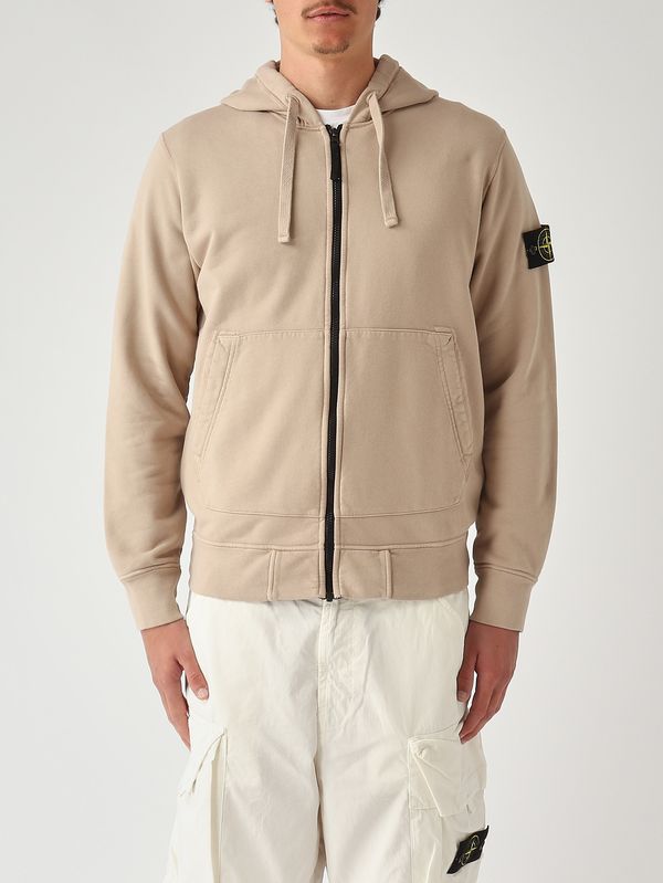 Sweat-shirt en coton biologique pour homme Beige foncé Stone Island