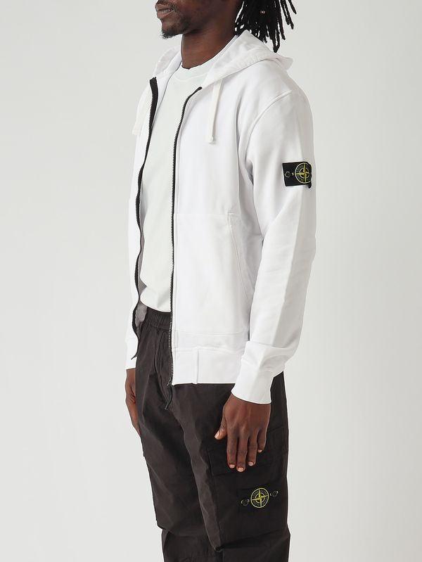 3. Sweat-shirt en coton biologique pour homme Blanc Stone Island l1s156100061s0051