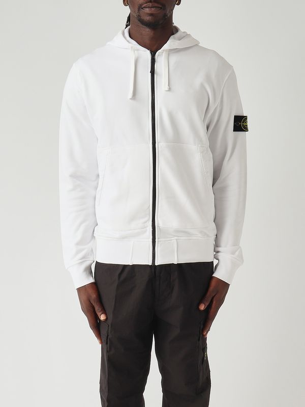 1. Sweat-shirt en coton biologique pour homme Blanc Stone Island l1s156100061s0051