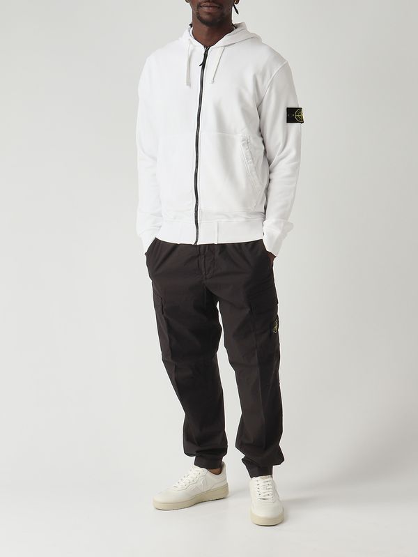 2. Sweat-shirt en coton biologique pour homme Blanc Stone Island l1s156100061s0051