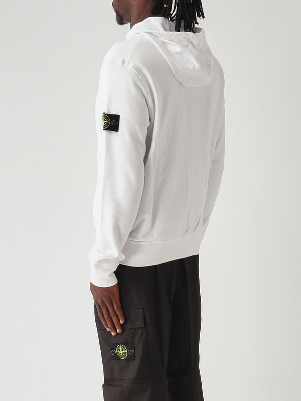 4. Sweat-shirt en coton biologique pour homme Blanc Stone Island l1s156100061s0051
