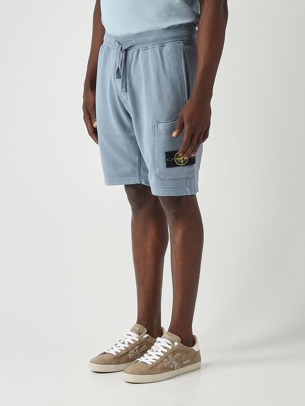 3. Herren-Shorts aus Bio-Baumwoll-Sweat Klarer Himmel Stone Island l1s156200011s0051