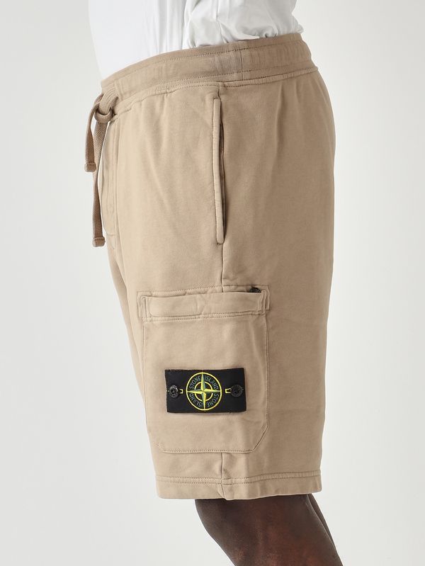 5. Herren-Shorts aus Bio-Baumwoll-Sweat Dunkelbeige Stone Island l1s156200011s0051