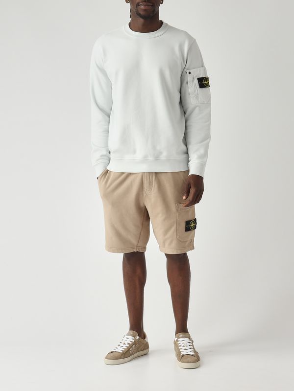 2. Herren-Shorts aus Bio-Baumwoll-Sweat Dunkelbeige Stone Island l1s156200011s0051