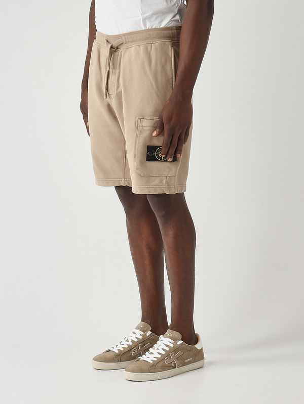 3. Herren-Shorts aus Bio-Baumwoll-Sweat Dunkelbeige Stone Island l1s156200011s0051