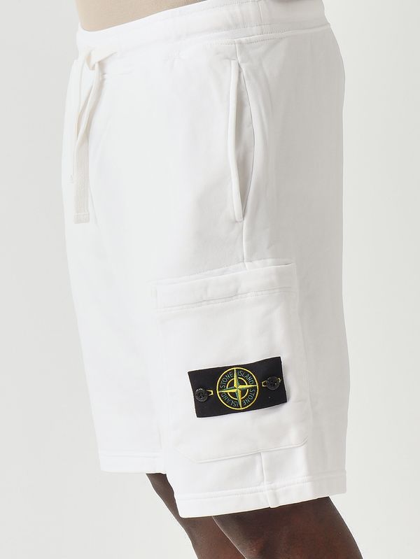 5. Herren-Shorts aus Bio-Baumwoll-Sweat Weiß Stone Island l1s156200011s0051