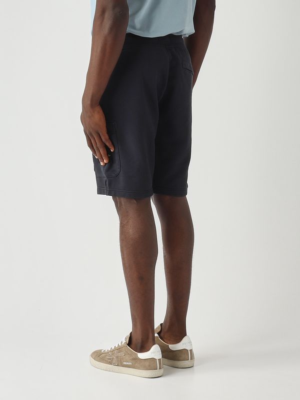 4. Pantalón corto de hombre en felpa de algodón orgánico Azul marino Stone Island l1s156200011s0051