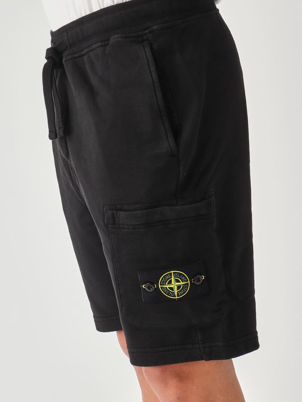 5. Herren-Shorts aus Bio-Baumwoll-Sweat Schwarz Stone Island l1s156200011s0051
