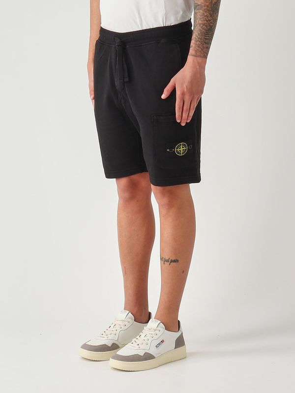 3. Herren-Shorts aus Bio-Baumwoll-Sweat Schwarz Stone Island l1s156200011s0051