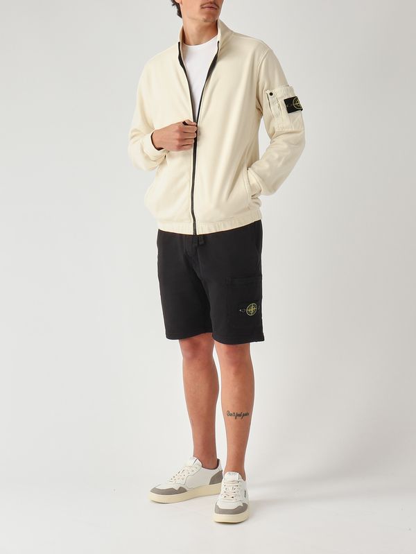 2. Herren-Shorts aus Bio-Baumwoll-Sweat Schwarz Stone Island l1s156200011s0051