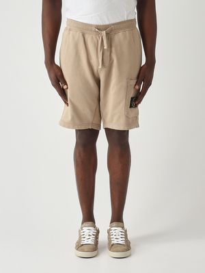 1. Herren-Shorts aus Bio-Baumwoll-Sweat Dunkelbeige