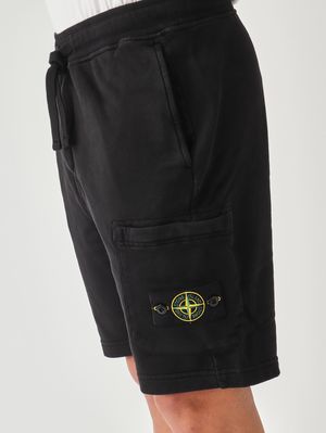5. Herren-Shorts aus Bio-Baumwoll-Sweat Schwarz