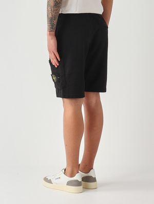 4. Herren-Shorts aus Bio-Baumwoll-Sweat Schwarz