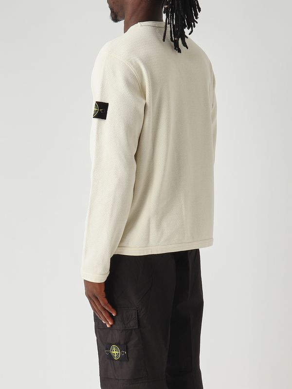 4. Herren-Sweatshirt aus Bio-Baumwolle Elfenbein Stone Island l1s156100011s0297