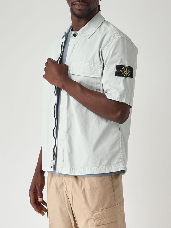 5. Camisa de hombre en sarga elástica de algodón orgánico Cielo Stone Island l1s151100025s0a10