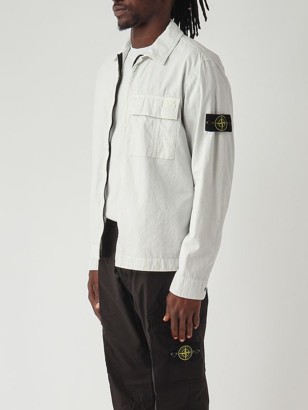 3. Sobrecamisa de hombre en tejido de algodón orgánico cepillado Cielo Stone Island l1s151200008s00wn
