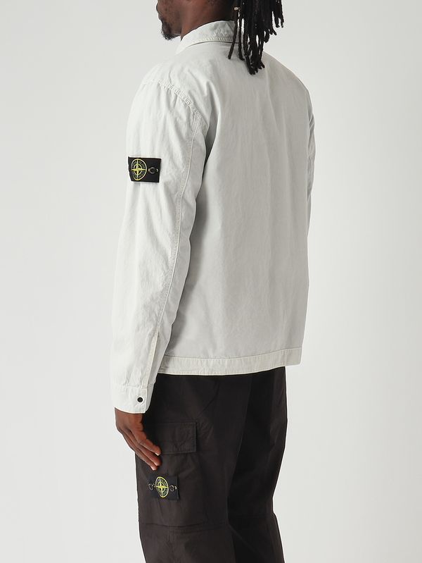 4. Sobrecamisa de hombre en tejido de algodón orgánico cepillado Cielo Stone Island l1s151200008s00wn