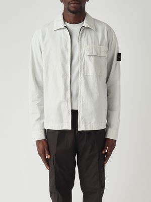 1. Sobrecamisa de hombre en tejido de algodón orgánico cepillado Cielo
