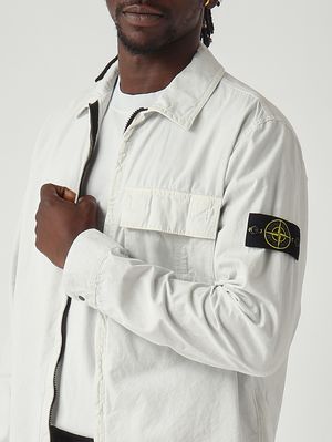 5. Sobrecamisa de hombre en tejido de algodón orgánico cepillado Cielo