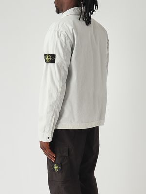 4. Sobrecamisa de hombre en tejido de algodón orgánico cepillado Cielo