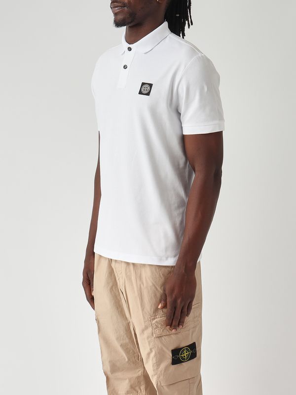 Stone Island Men's polo shirt in stretch organic cotton piqué