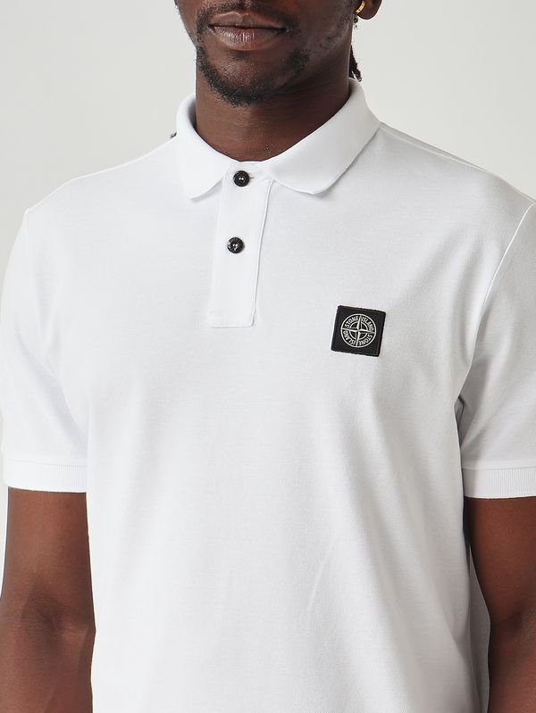 5. Herren-Poloshirt aus elastischem Bio-Baumwollpiqué Weiß Stone Island l1s152200008s0017